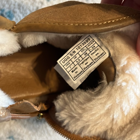 UGG Cam Il Chestnut Fur Lined Suede Ankle Boot Size 7 - Picture 14 of 16